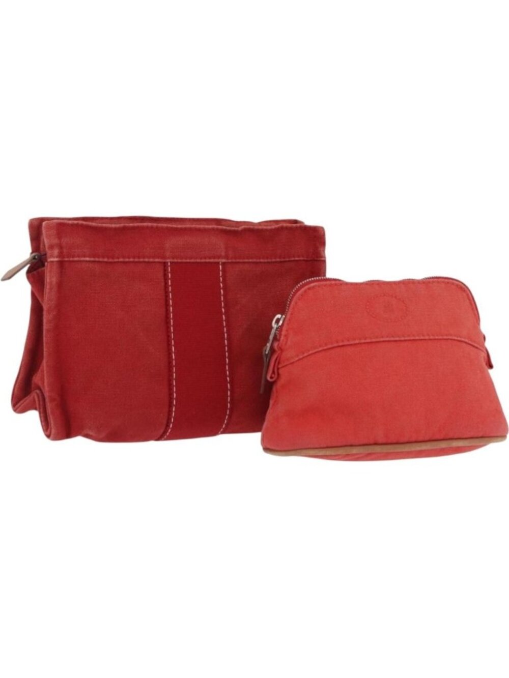 HERMES Pouch Cotton 2 Set Red
